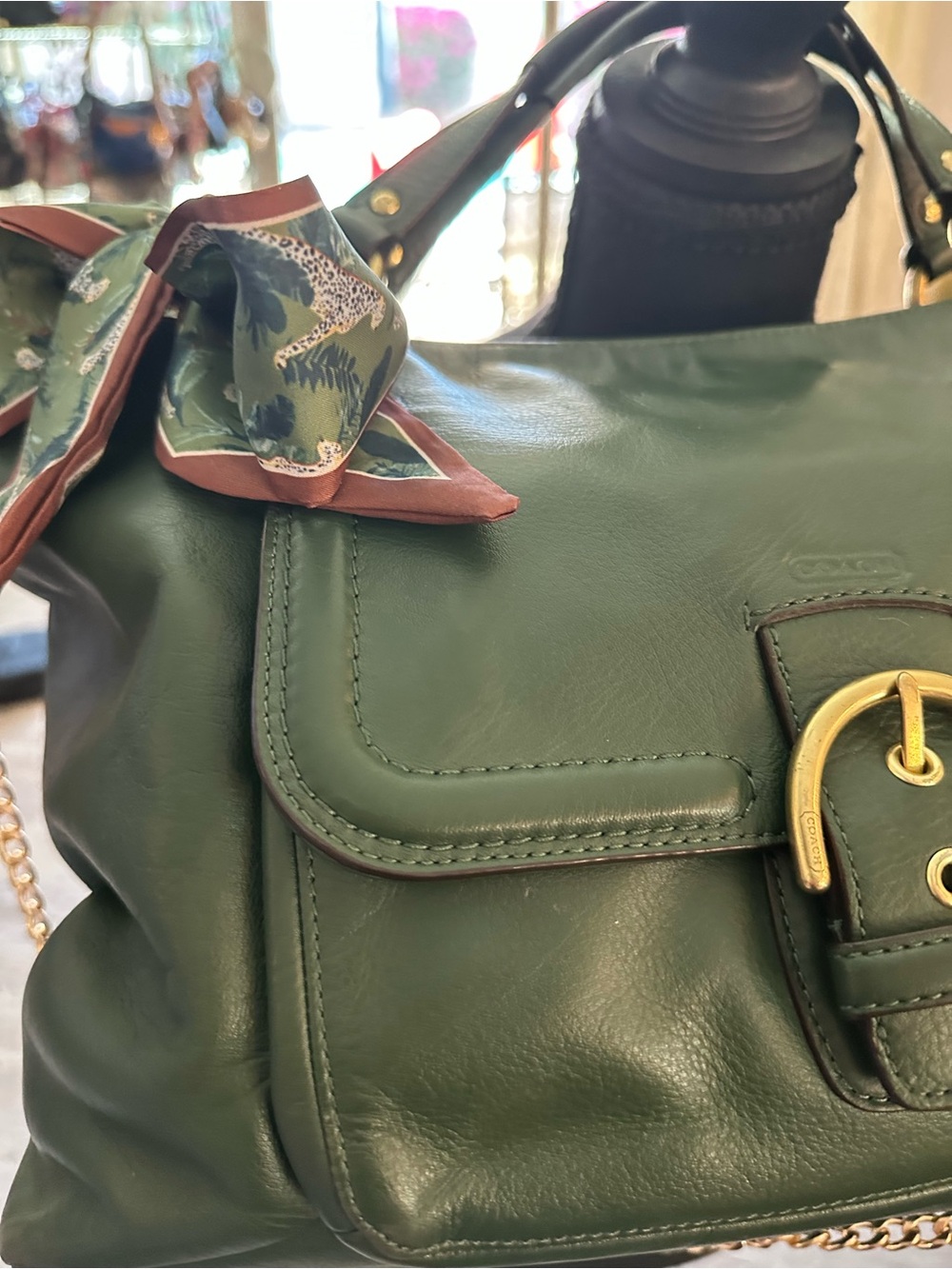Coach Dark Emerald Forest Green Campbell Carryall - Picture 8 of 16